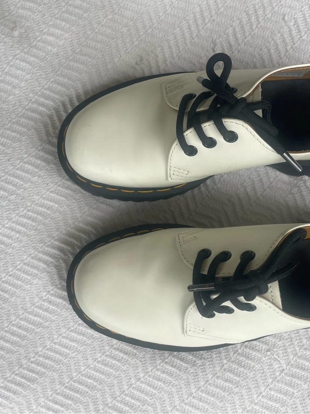 Dr. Martens White Platform Lace-Up shoes with Black Sole